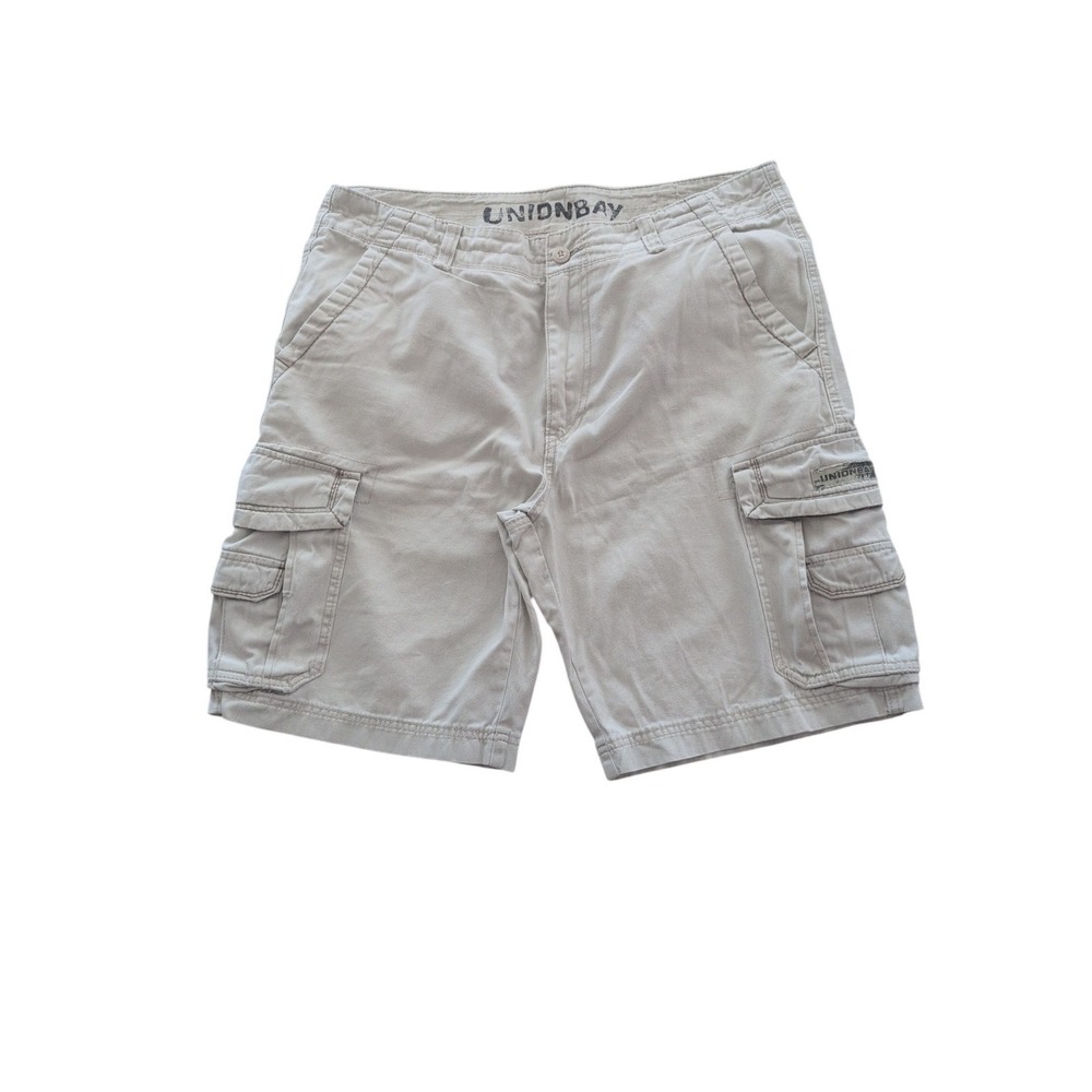 Union Bay Cargo Shorts Men's 36 Cream Pockets Utility Outdoor Casual Skate